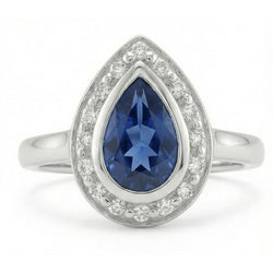 Luxueux Saphir Bleu Royal Bague Pierre de Couleur 1,30 carats