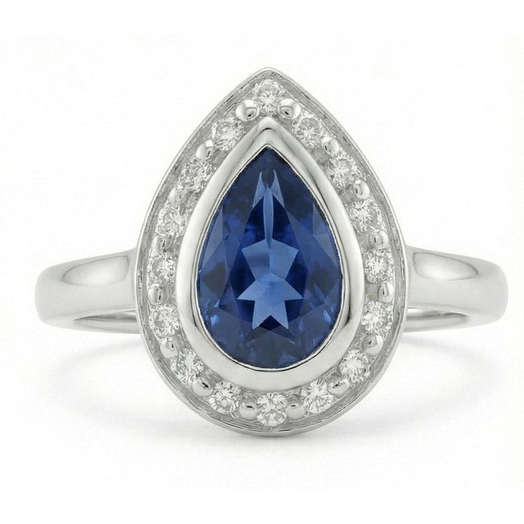 Luxueux Saphir Bleu Royal Bague Pierre de Couleur 1,30 carats