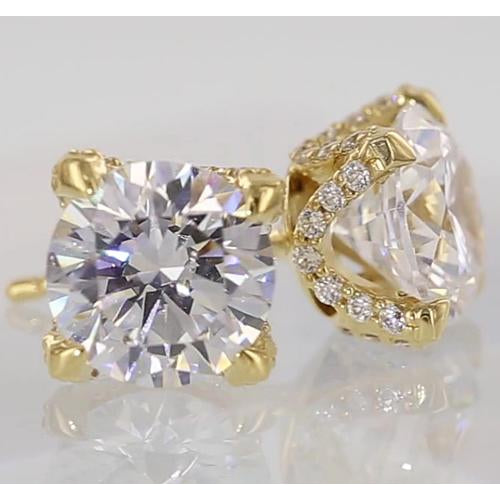 Brillant Boucles d'Oreilles 0,90-carats Or Jaune 14 Carats – vue de face