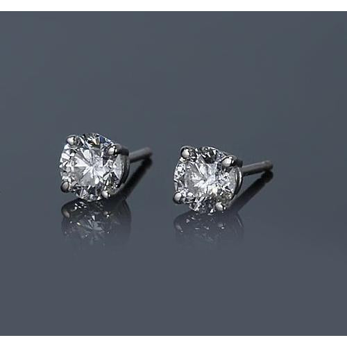 Diamant Boucles d'Oreilles 0,50 carats Or Blanc 14 Carats – vue de côté