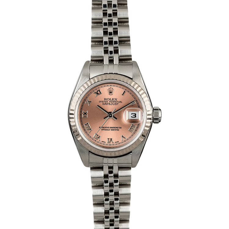 MONTRE ROLEX DAME SAUMON CADRAN ROMAIN
