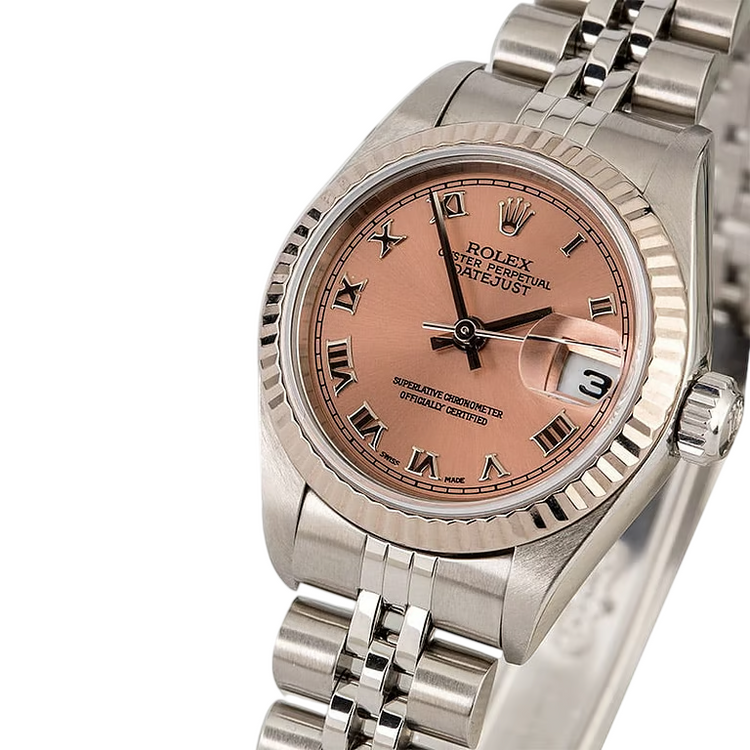 MONTRE ROLEX DAME SAUMON CADRAN ROMAIN