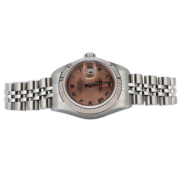 MONTRE ROLEX DAME SAUMON CADRAN ROMAIN