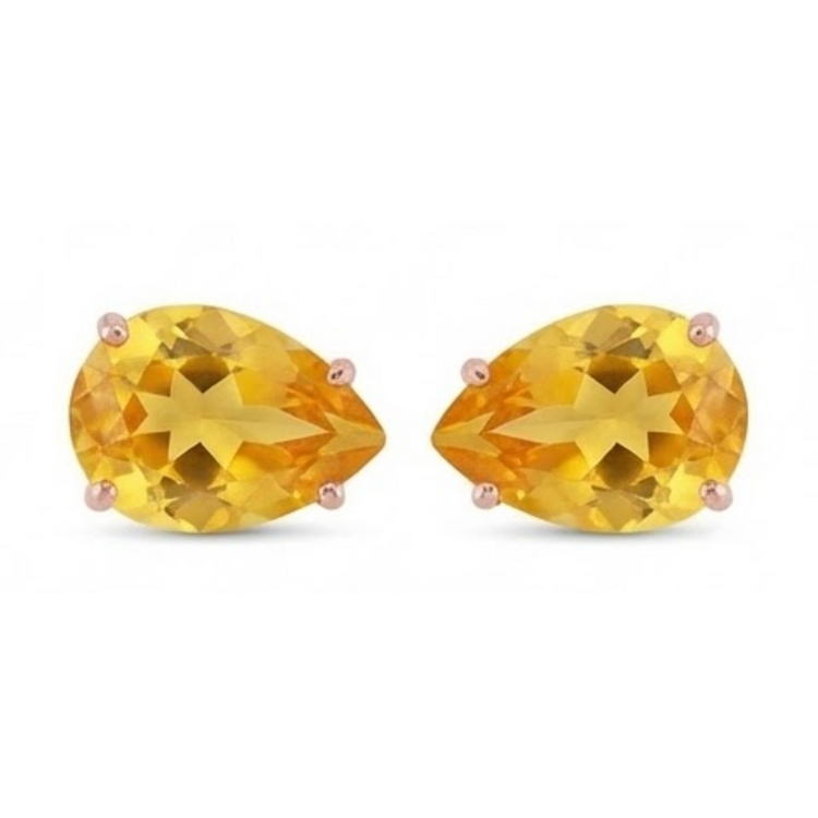 Goutte Citrine bague en Or Rose 14 Carats – vue d'angle