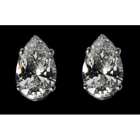 Magnifique 3,02 carats. Boucles d'Oreilles Véritable Diamants Taille Poire