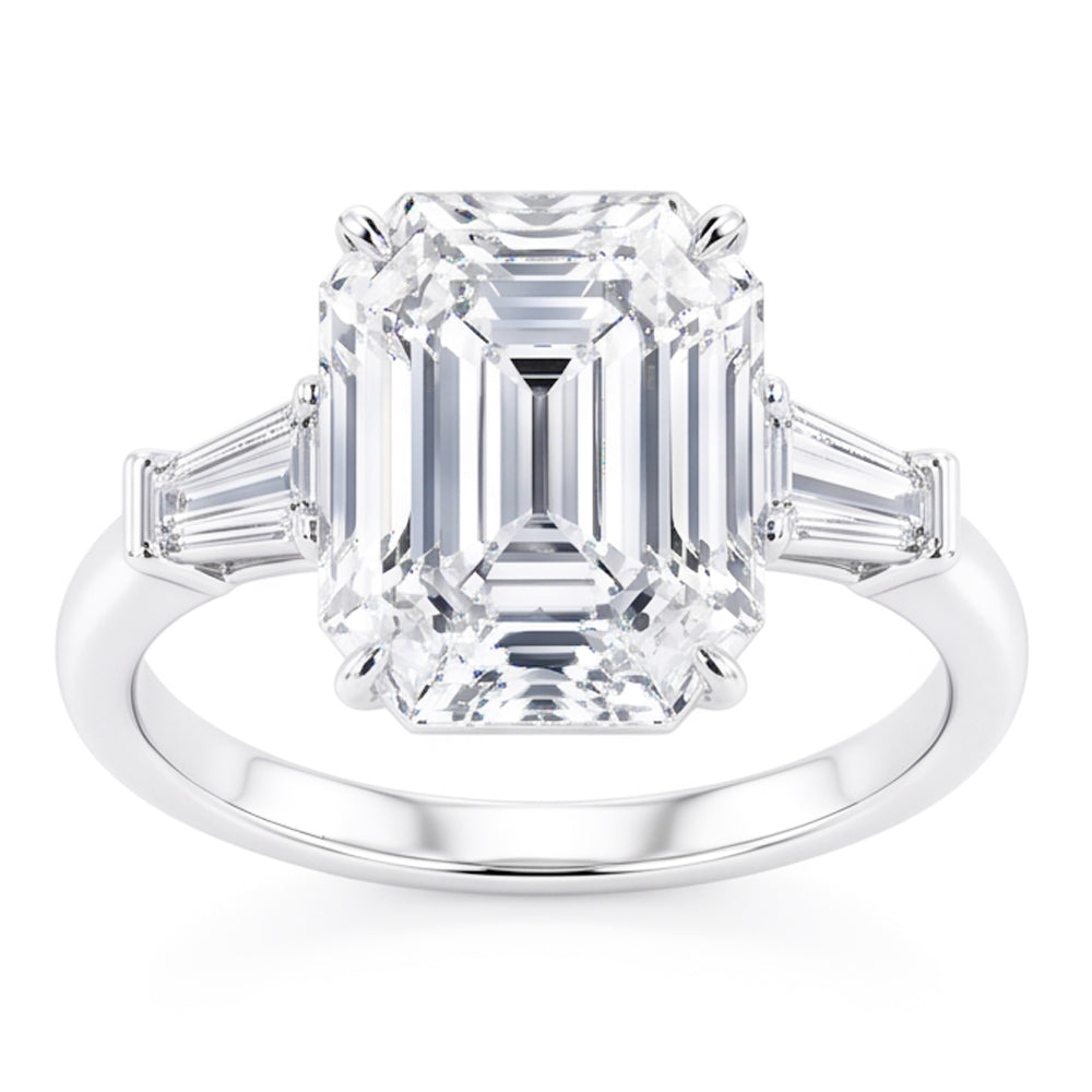 Magnifique Bague En Véritable Diamant Émeraude De 6 Carats