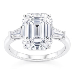 Magnifique Bague En Véritable Diamant Émeraude De 6 Carats