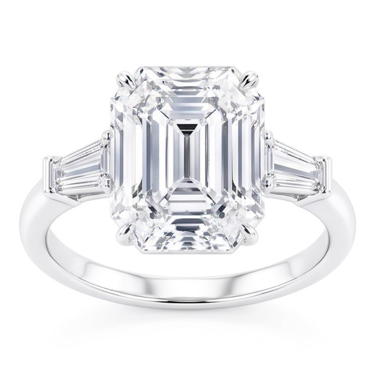 Magnifique Bague En Véritable Diamant Émeraude De 6 Carats