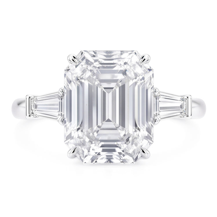Magnifique Bague En Véritable Diamant Émeraude De 6 Carats