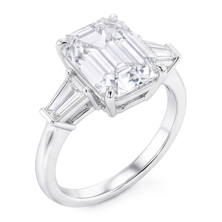 Magnifique Bague En Véritable Diamant Émeraude De 6 Carats