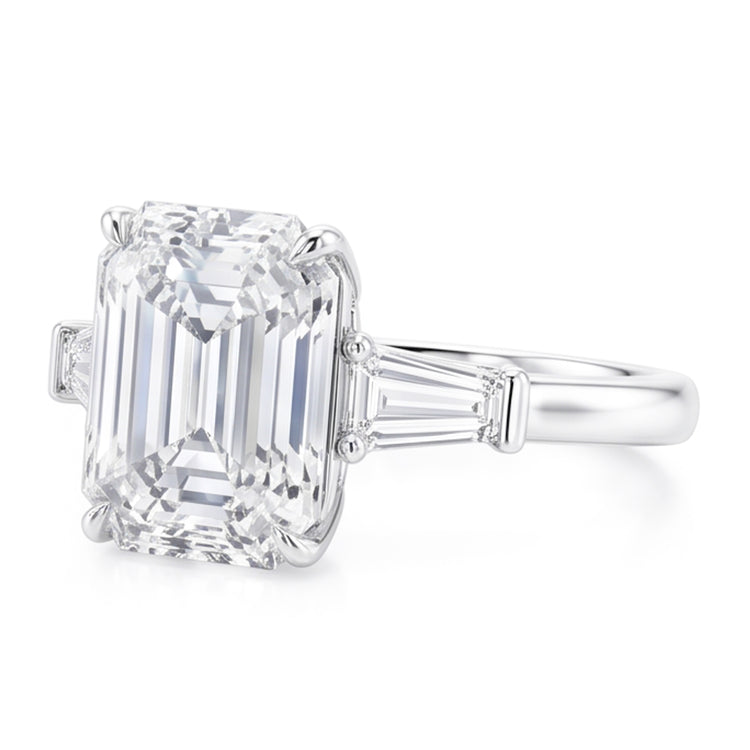 Magnifique Bague En Véritable Diamant Émeraude De 6 Carats