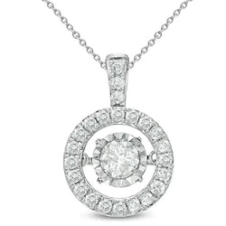 Magnifique Collier Pendentif Taille Ronde 4,95 Carats Montage Réel Diamant