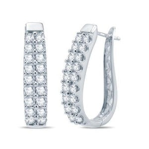 Magnifique boucle d'oreille or blanc avec Réel diamants ronds pour femme de 4,30 Carats