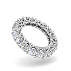 Magnifiques Véritable Diamants 4 Ct. Alliance Éternité Bijoux Femme