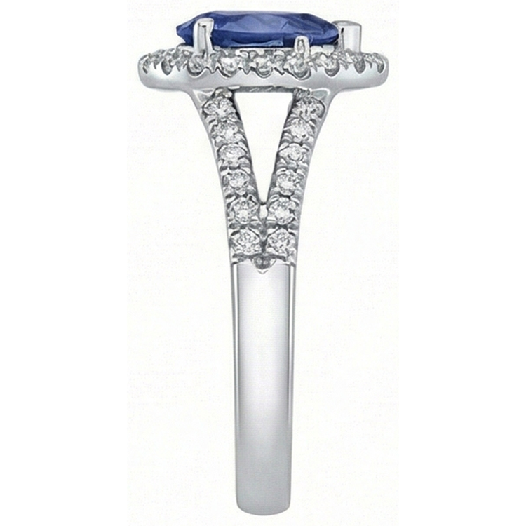 naturel pear diamant 2.50carats bague vue de profil