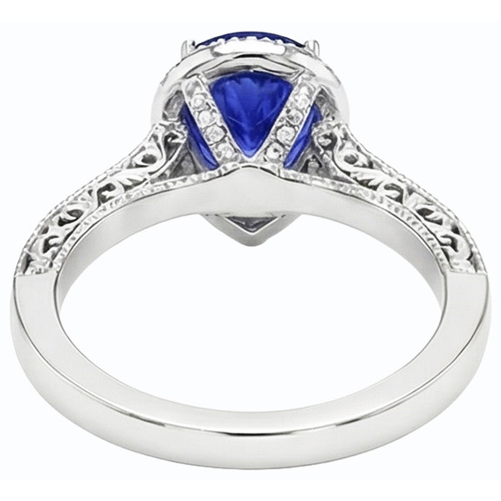 naturel pear diamant 3carats bague angle de côté