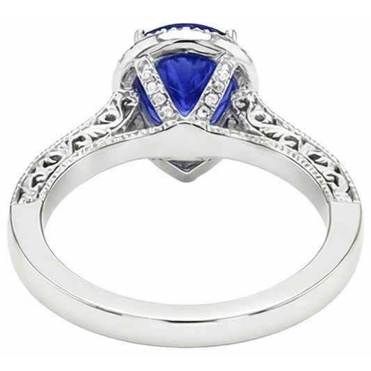 naturel pear diamant 3carats bague angle de côté