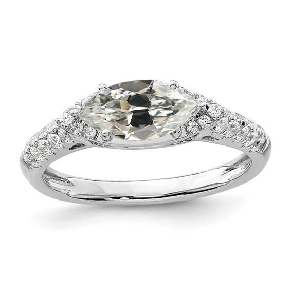 Marquise Ancienne Mine Cut Naturel Diamond Ring 4 Carats Bijoux En Or Pour Femme