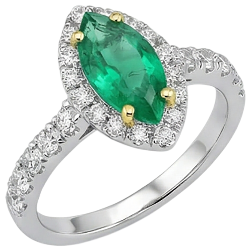 Émeraude Bague Pierre Précieuse – vue d'angle