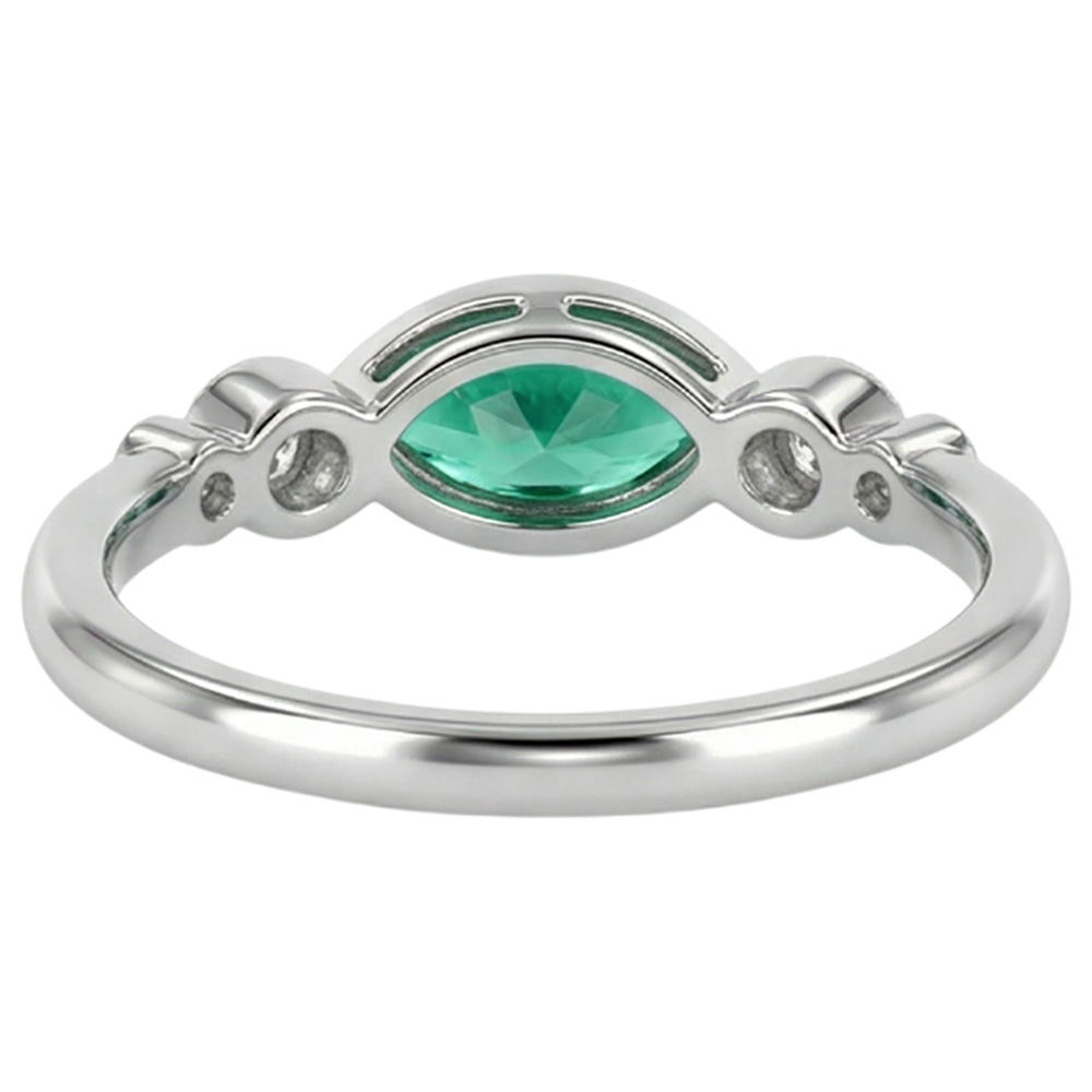Émeraude Fine Bague avec Gemme – vue arrière