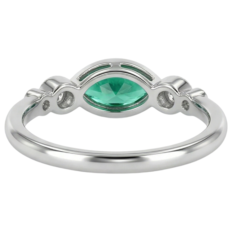 Émeraude Fine Bague avec Gemme – vue arrière