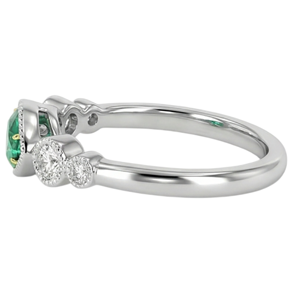 Brillant Émeraude Fine Bague avec Gemme 1 carats – vue de dessus