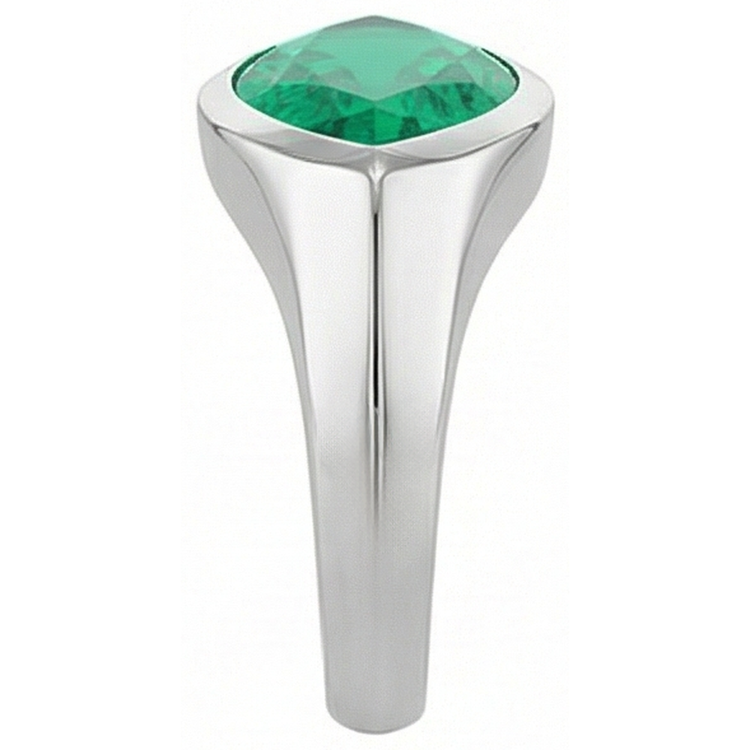 Émeraude Colombienne Bague Pierre Précieuse – vue de dessus