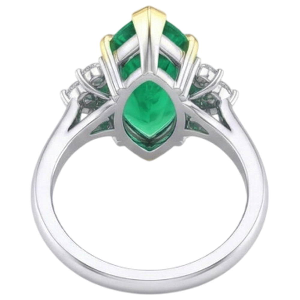 Confectionné main Émeraude Colombienne Bague avec Gemme 3 carats – vue détaillée