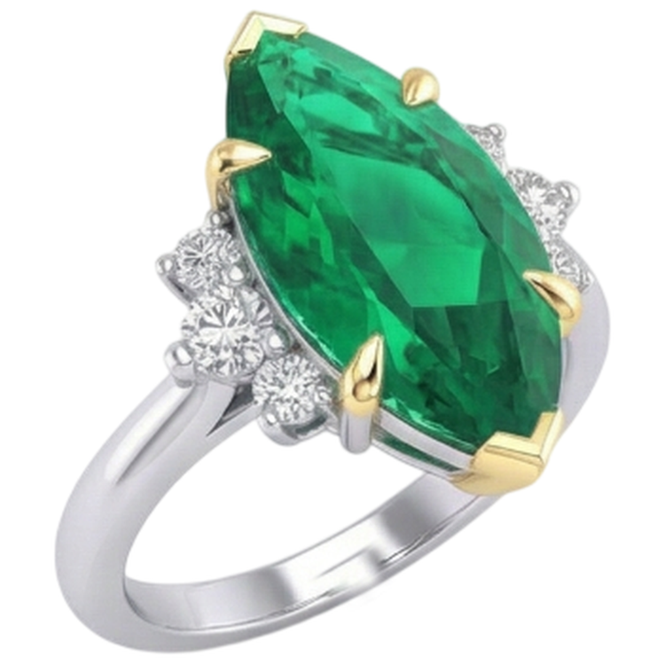 Confectionné main Émeraude Colombienne Bague avec Gemme 3 carats – vue de côté