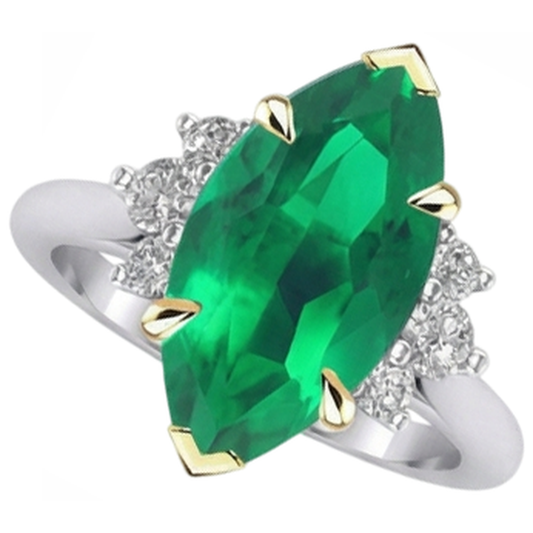 Confectionné main Émeraude Colombienne Bague avec Gemme 3 carats – vue de face