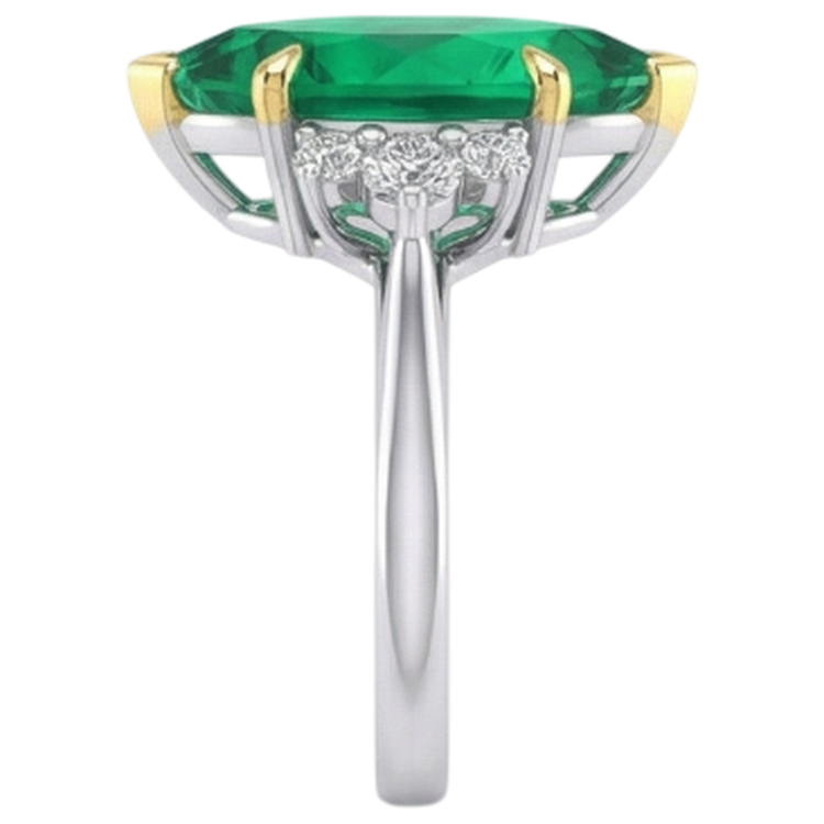 Émeraude Colombienne Bague avec Gemme – vue de dessus