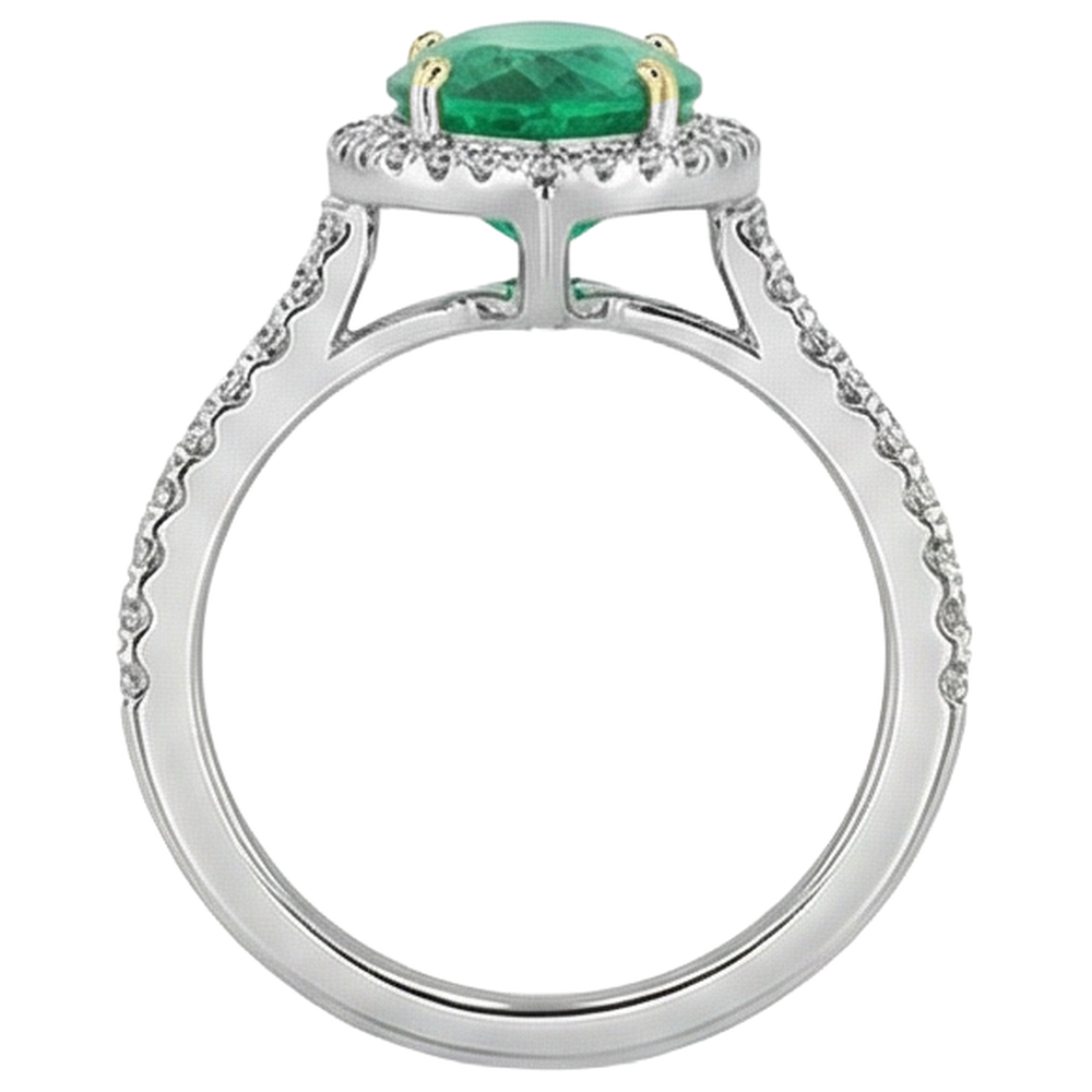 Émeraude Fine Bague Pierre de Couleur – vue de dessus