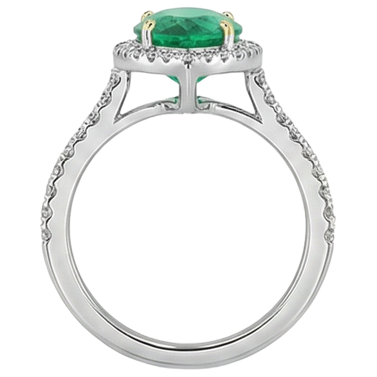 Émeraude Fine Bague Pierre de Couleur – vue de dessus