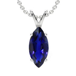 Marquise Sri Lanka Sapphire Solitaire Gemstone Pendentif V Bail 3 carats