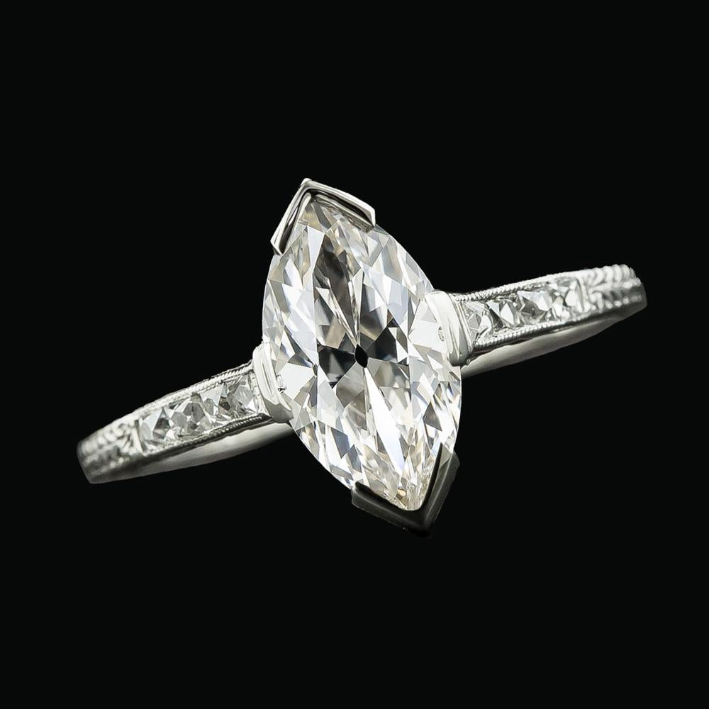 Marquise Vieux Mineur Réel Diamond Ring V Prong Set Bijoux 4.75 Carats