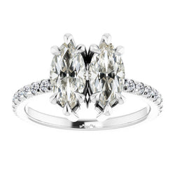 Sur mesure Bague Solitaire avec Accents – Diamant 1 carats