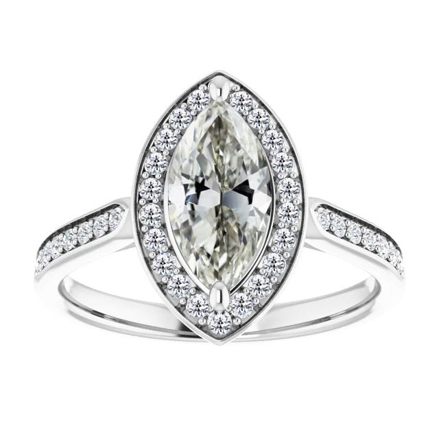 Taille Marquise Brillant bague en Or Blanc 14 Carats – vue principale