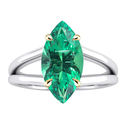 De luxe Émeraude Bague avec Gemme 4 carats – vue principale