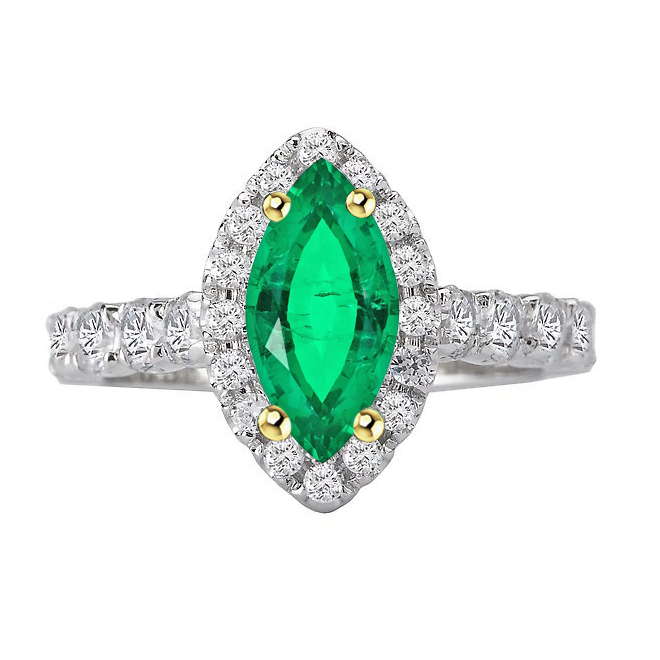 De luxe Émeraude Bague Pierre Précieuse 3 carats – vue principale