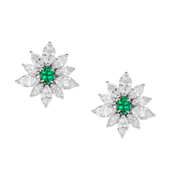 Émeraude GIA Certifié Gemstone Earring – 0,50 carats en Or 14K