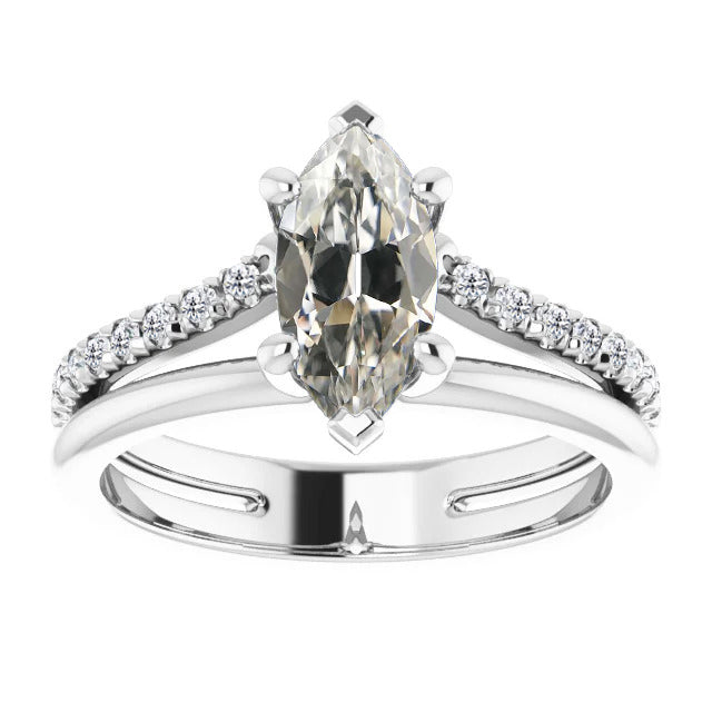 Diamant Bague Solitaire avec Accents – vue principale