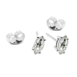 Puces d'Oreilles Or 14K Blanc avec Diamant – 1 carats