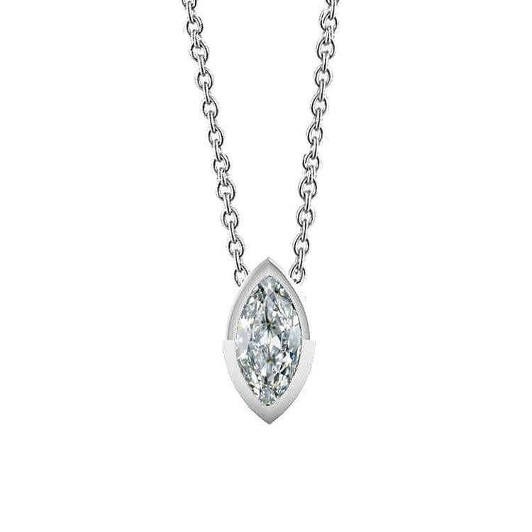 Diamant Pendentif Goutte 1,50-carats Or Blanc 14 Carats – vue principale