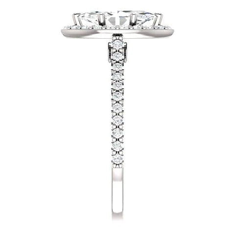 Marquise Brillant bague en Or 14K Blanc – vue de face