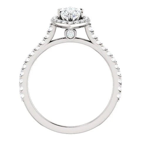 Brillant Bague Sertie Halo – vue d'angle