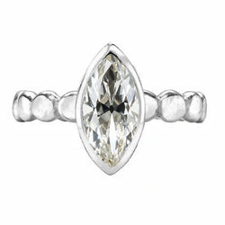 1 carats Brillant Bague Solitaire en Or 14K Blanc
