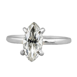 Or 14K Blanc Old European Diamant Fin Solitaire de Fiançailles