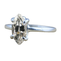 Artisanal Taille Européenne Ancienne Diamant Fin Bague Solitaire