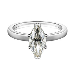 Diamant Fin Bague Solitaire 1 carats – Or Blanc 14 Carats