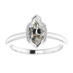 Diamant Bague de Fiançailles Halo fait main 1 carats
